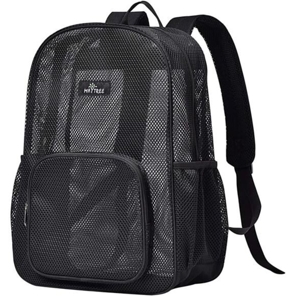 Mesh Backpack for School Beach Swimming Outdoor Fitness, Heavy Duty Mesh Bookbag